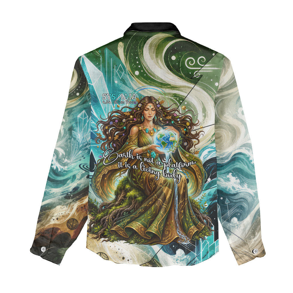 Gaia Mother Of Earth Goddess Women Casual Shirt Greek Mythology Sacred Geometry Fantasy