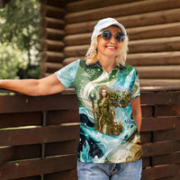 Gaia Mother Of Earth Goddess Women Polo Shirt Greek Mythology Sacred Geometry Fantasy