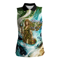 Gaia Mother Of Earth Goddess Women Sleeveless Polo Shirt Greek Mythology Sacred Geometry Fantasy