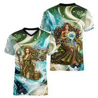 Gaia Mother Of Earth Goddess Women V-Neck T-Shirt Greek Mythology Sacred Geometry Fantasy