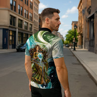 Gaia Mother Of Earth Goddess Zipper Polo Shirt Greek Mythology Sacred Geometry Fantasy