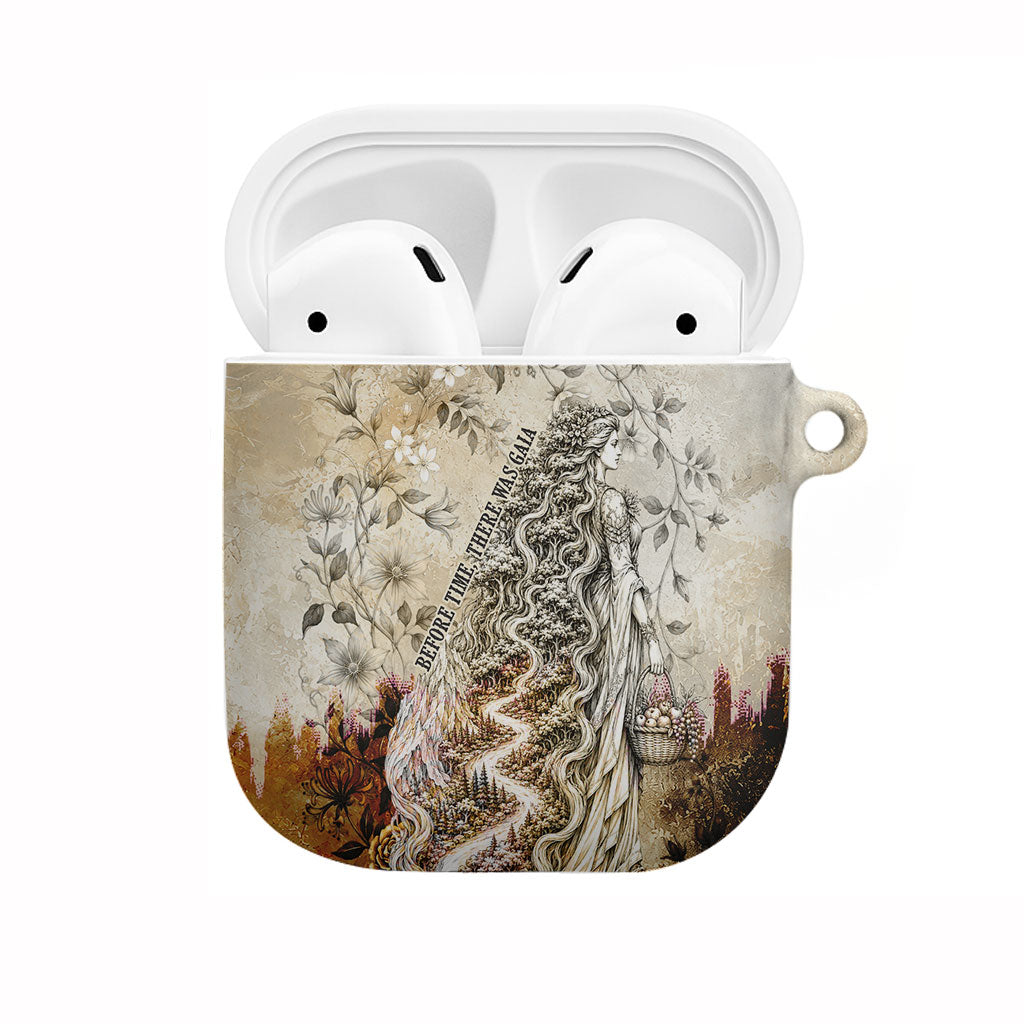 Gaia Mother Earth Sacred Eye AirPods Case Greek Vintage Botanical Sketch Esoteric Spiritual Floral