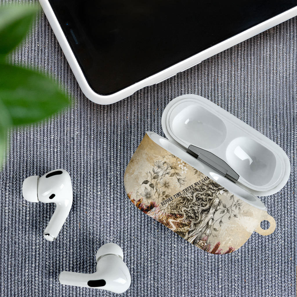 Gaia Mother Earth Sacred Eye AirPods Case Greek Vintage Botanical Sketch Esoteric Spiritual Floral