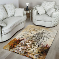 Gaia Mother Earth Sacred Eye Area Rug Greek Vintage Botanical Sketch Esoteric Spiritual Floral