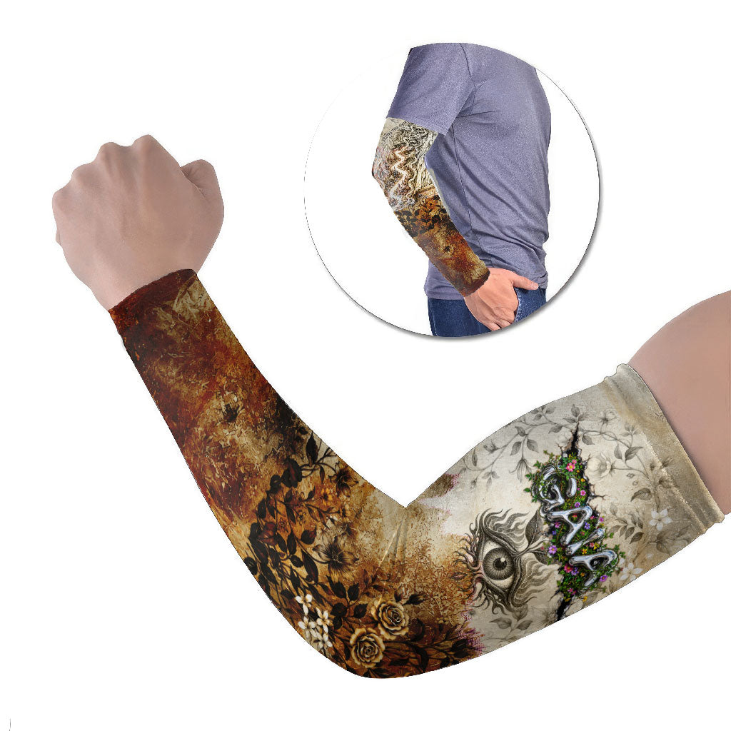 Gaia Mother Earth Sacred Eye Arm Sleeves Greek Vintage Botanical Sketch Esoteric Spiritual Floral