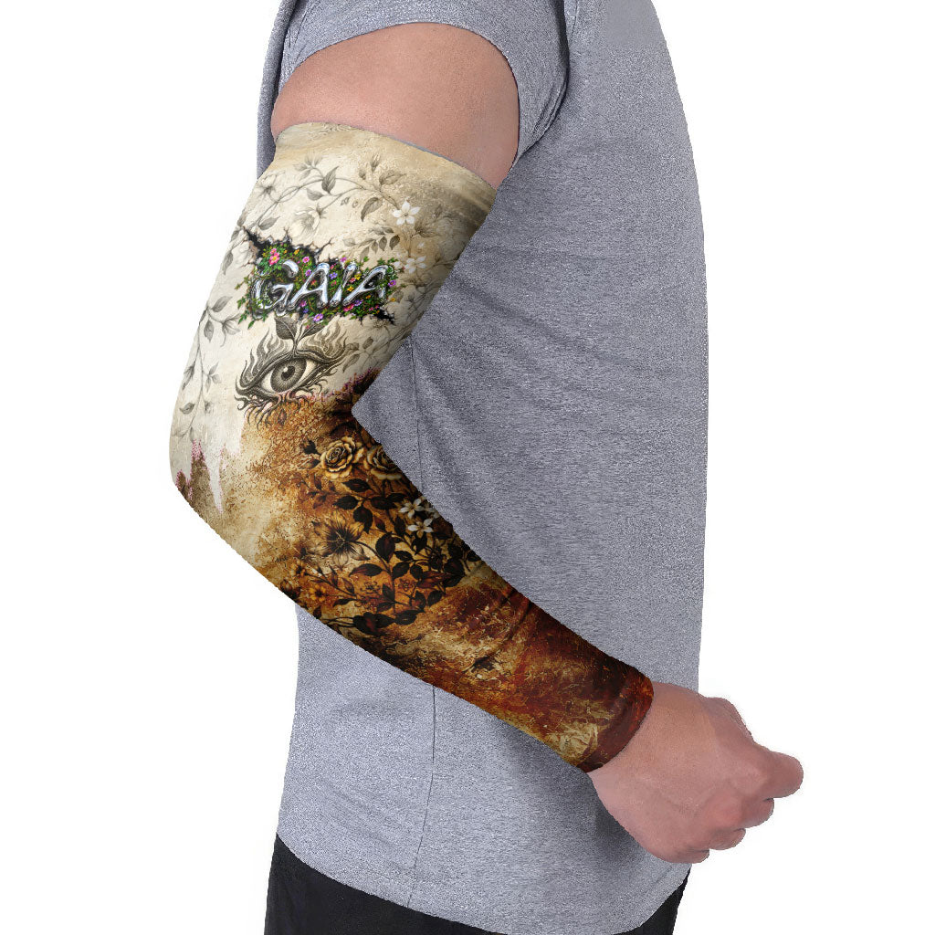 Gaia Mother Earth Sacred Eye Arm Sleeves Greek Vintage Botanical Sketch Esoteric Spiritual Floral