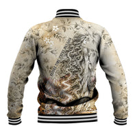 Gaia Mother Earth Sacred Eye Baseball Jacket Greek Vintage Botanical Sketch Esoteric Spiritual Floral