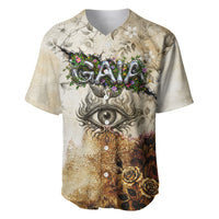Gaia Mother Earth Sacred Eye Baseball Jersey Greek Vintage Botanical Sketch Esoteric Spiritual Floral