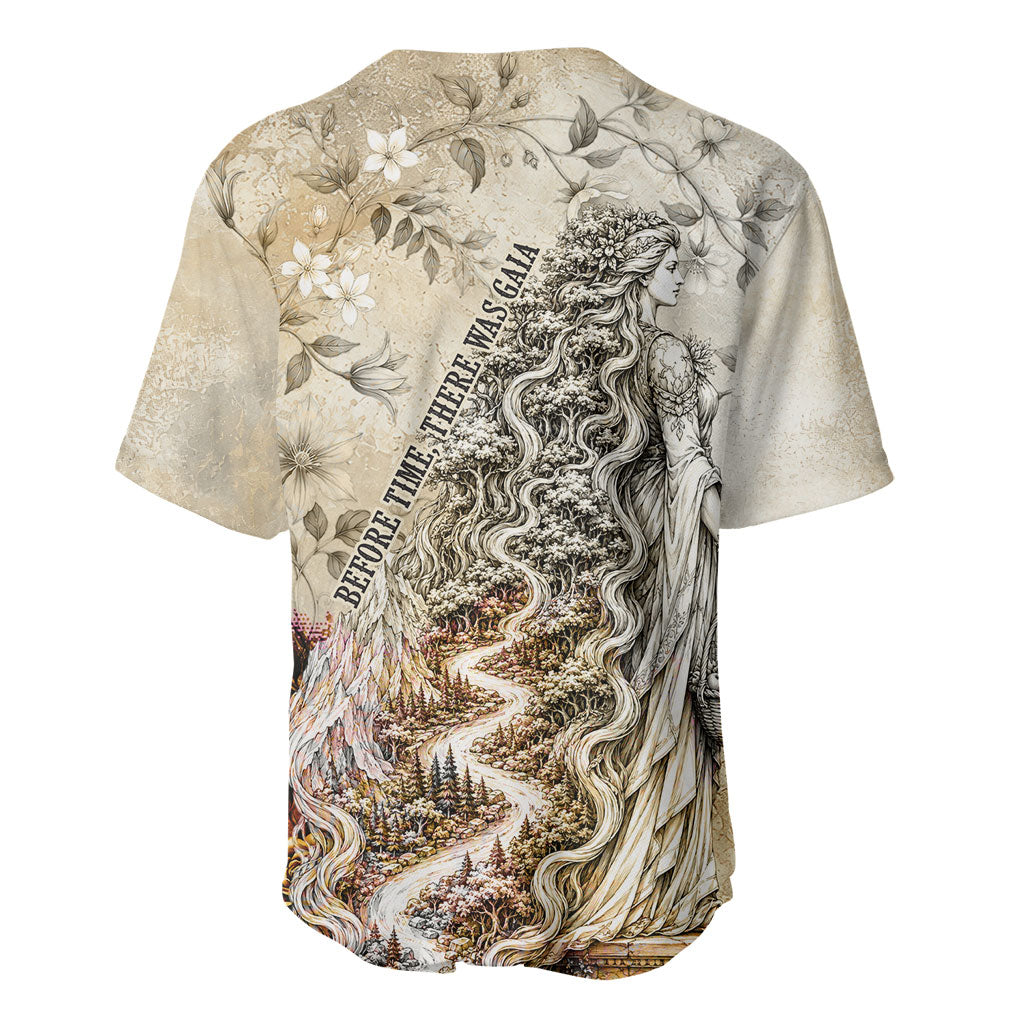Gaia Mother Earth Sacred Eye Baseball Jersey Greek Vintage Botanical Sketch Esoteric Spiritual Floral