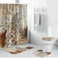 Gaia Mother Earth Sacred Eye Bathroom Set Greek Vintage Botanical Sketch Esoteric Spiritual Floral