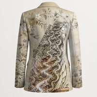 Gaia Mother Earth Sacred Eye Blazer Greek Vintage Botanical Sketch Esoteric Spiritual Floral