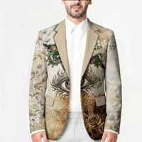 Gaia Mother Earth Sacred Eye Blazer Greek Vintage Botanical Sketch Esoteric Spiritual Floral