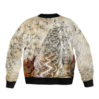 Gaia Mother Earth Sacred Eye Bomber Jacket Greek Vintage Botanical Sketch Esoteric Spiritual Floral
