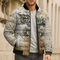 Gaia Mother Earth Sacred Eye Bomber Puffer Jacket Greek Vintage Botanical Sketch Esoteric Spiritual Floral