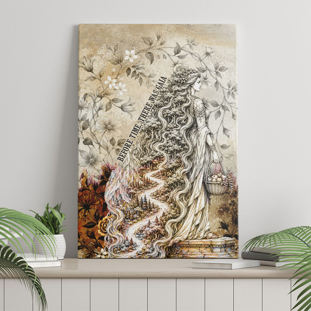 Gaia Mother Earth Sacred Eye Canvas Wall Art Greek Vintage Botanical Sketch Esoteric Spiritual Floral