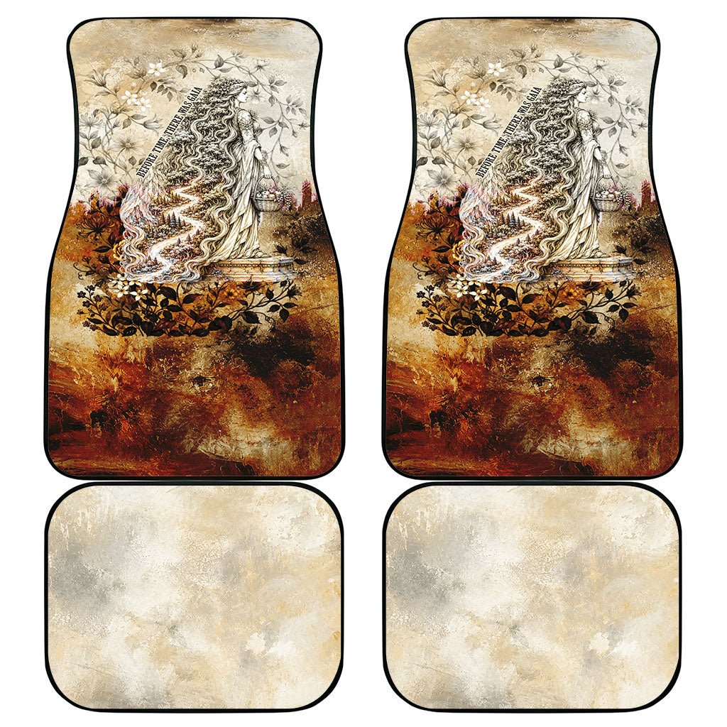 Gaia Mother Earth Sacred Eye Car Mats Greek Vintage Botanical Sketch Esoteric Spiritual Floral