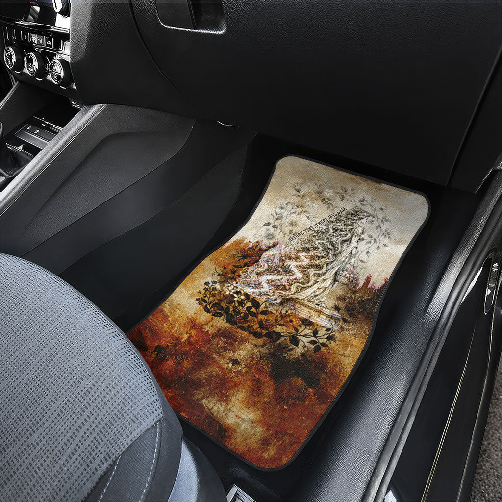 Gaia Mother Earth Sacred Eye Car Mats Greek Vintage Botanical Sketch Esoteric Spiritual Floral
