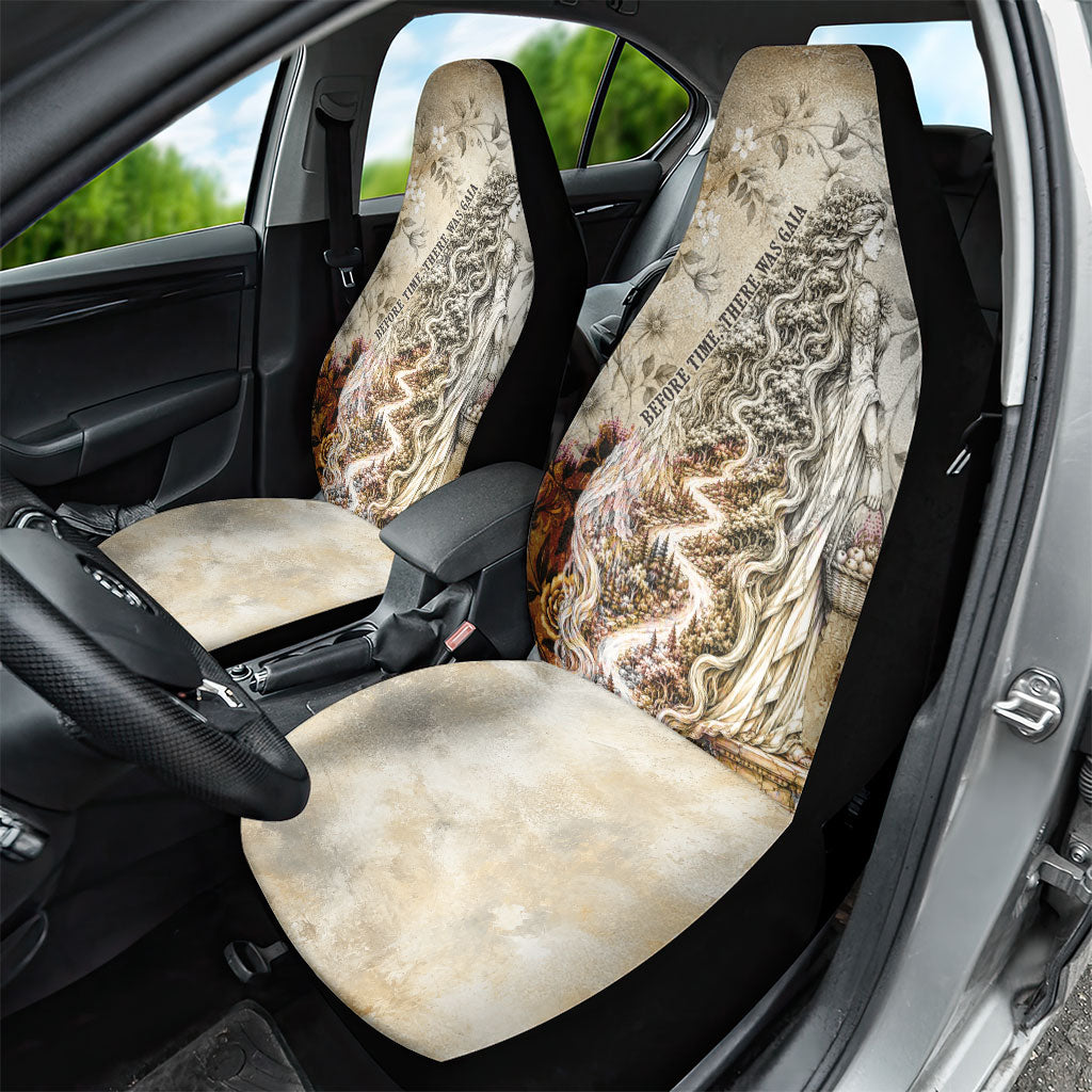 Gaia Mother Earth Sacred Eye Car Seat Cover Greek Vintage Botanical Sketch Esoteric Spiritual Floral