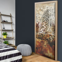 Gaia Mother Earth Sacred Eye Door Cover Greek Vintage Botanical Sketch Esoteric Spiritual Floral