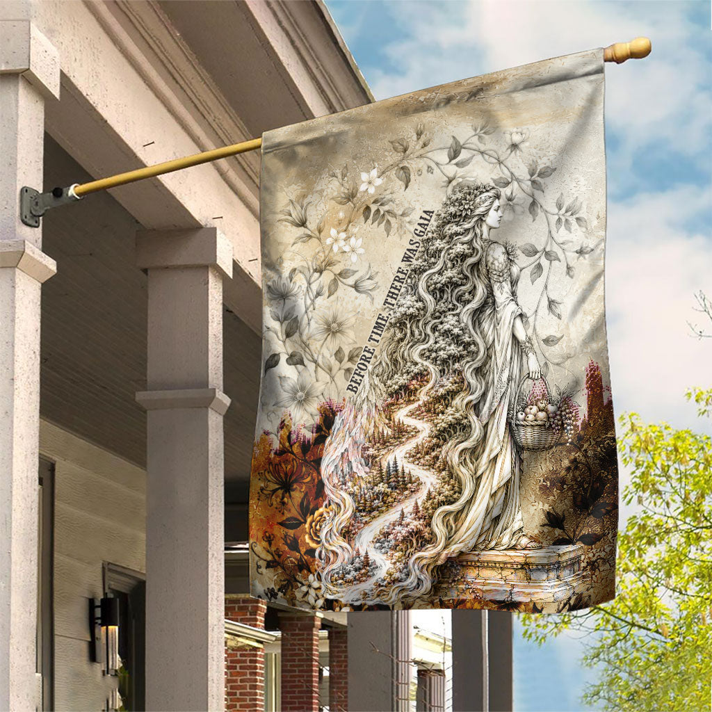 Gaia Mother Earth Sacred Eye Garden Flag Greek Vintage Botanical Sketch Esoteric Spiritual Floral