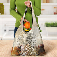 Gaia Mother Earth Sacred Eye Grocery Bag Greek Vintage Botanical Sketch Esoteric Spiritual Floral