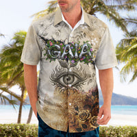 Gaia Mother Earth Sacred Eye Hawaiian Shirt Greek Vintage Botanical Sketch Esoteric Spiritual Floral