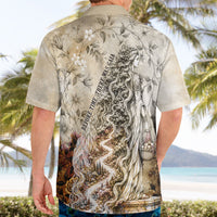 Gaia Mother Earth Sacred Eye Hawaiian Shirt Greek Vintage Botanical Sketch Esoteric Spiritual Floral
