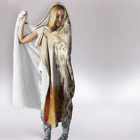 Gaia Mother Earth Sacred Eye Hooded Blanket Greek Vintage Botanical Sketch Esoteric Spiritual Floral