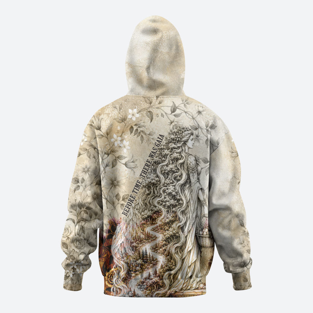 Gaia Mother Earth Sacred Eye Hoodie Greek Vintage Botanical Sketch Esoteric Spiritual Floral