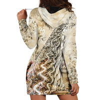 Gaia Mother Earth Sacred Eye Hoodie Dress Greek Vintage Botanical Sketch Esoteric Spiritual Floral