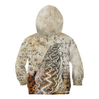 Gaia Mother Earth Sacred Eye Kid Hoodie Greek Vintage Botanical Sketch Esoteric Spiritual Floral