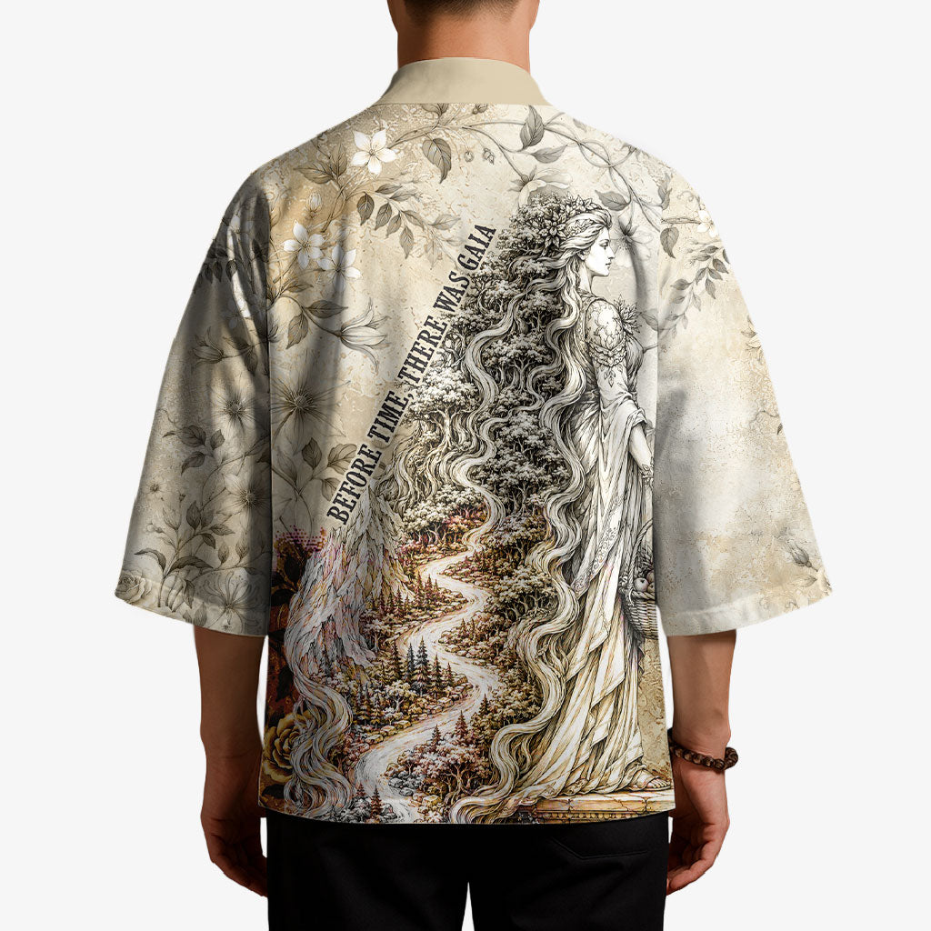 Gaia Mother Earth Sacred Eye Kimono Greek Vintage Botanical Sketch Esoteric Spiritual Floral