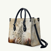 Gaia Mother Earth Sacred Eye Leather Bag Greek Vintage Botanical Sketch Esoteric Spiritual Floral