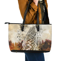 Gaia Mother Earth Sacred Eye Leather Tote Bag Greek Vintage Botanical Sketch Esoteric Spiritual Floral