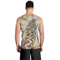 Gaia Mother Earth Sacred Eye Men Tank Top Greek Vintage Botanical Sketch Esoteric Spiritual Floral