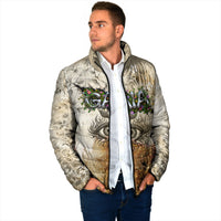 Gaia Mother Earth Sacred Eye Padded Jacket Greek Vintage Botanical Sketch Esoteric Spiritual Floral