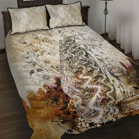 Gaia Mother Earth Sacred Eye Quilt Bed Set Greek Vintage Botanical Sketch Esoteric Spiritual Floral