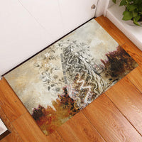 Gaia Mother Earth Sacred Eye Rubber Doormat Greek Vintage Botanical Sketch Esoteric Spiritual Floral