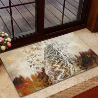 Gaia Mother Earth Sacred Eye Rubber Doormat Greek Vintage Botanical Sketch Esoteric Spiritual Floral