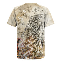 Gaia Mother Earth Sacred Eye Rugby Jersey Greek Vintage Botanical Sketch Esoteric Spiritual Floral