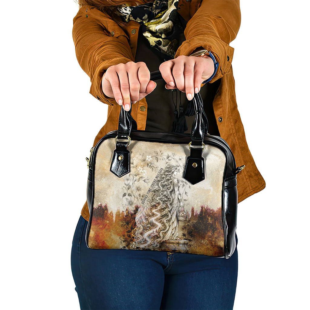 Gaia Mother Earth Sacred Eye Shoulder Handbag Greek Vintage Botanical Sketch Esoteric Spiritual Floral