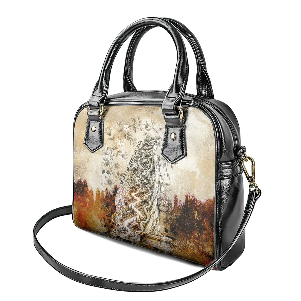 Gaia Mother Earth Sacred Eye Shoulder Handbag Greek Vintage Botanical Sketch Esoteric Spiritual Floral