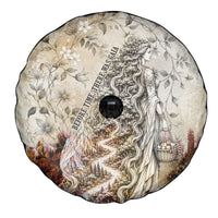 Gaia Mother Earth Sacred Eye Spare Tire Cover Greek Vintage Botanical Sketch Esoteric Spiritual Floral