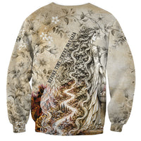 Gaia Mother Earth Sacred Eye Sweatshirt Greek Vintage Botanical Sketch Esoteric Spiritual Floral