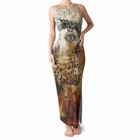 Gaia Mother Earth Sacred Eye Tank Maxi Dress Greek Vintage Botanical Sketch Esoteric Spiritual Floral