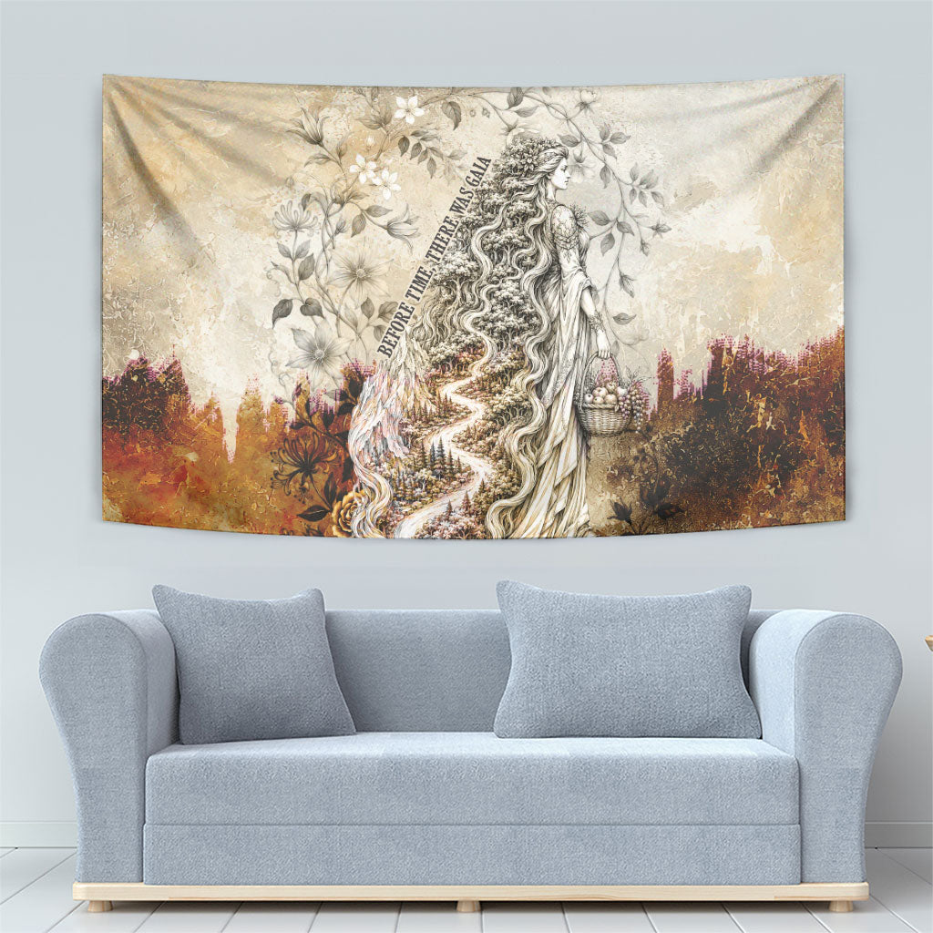 Gaia Mother Earth Sacred Eye Tapestry Greek Vintage Botanical Sketch Esoteric Spiritual Floral