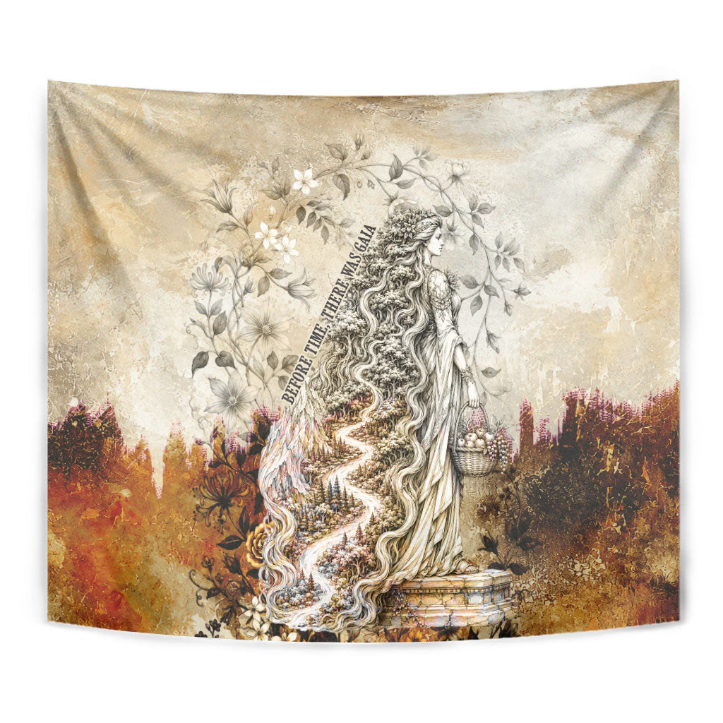 Gaia Mother Earth Sacred Eye Tapestry Greek Vintage Botanical Sketch Esoteric Spiritual Floral