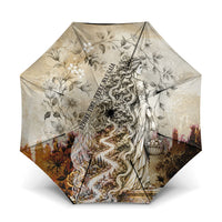 Gaia Mother Earth Sacred Eye Umbrella Greek Vintage Botanical Sketch Esoteric Spiritual Floral