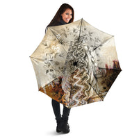 Gaia Mother Earth Sacred Eye Umbrella Greek Vintage Botanical Sketch Esoteric Spiritual Floral