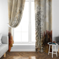 Gaia Mother Earth Sacred Eye Window Curtain Greek Vintage Botanical Sketch Esoteric Spiritual Floral